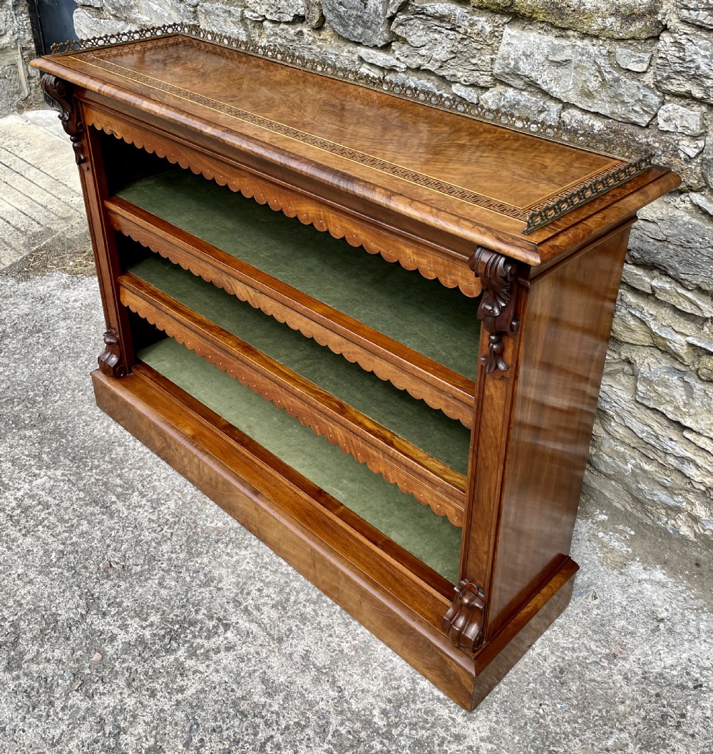 Victorian Walnut Open Bookcase View IV