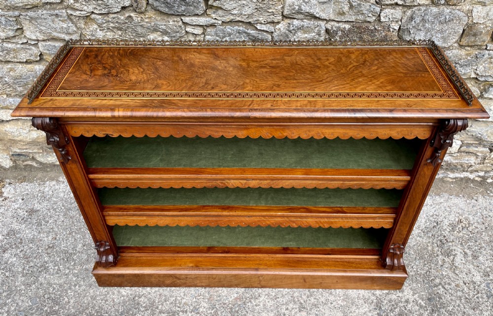 Victorian Walnut Open Bookcase View XIII