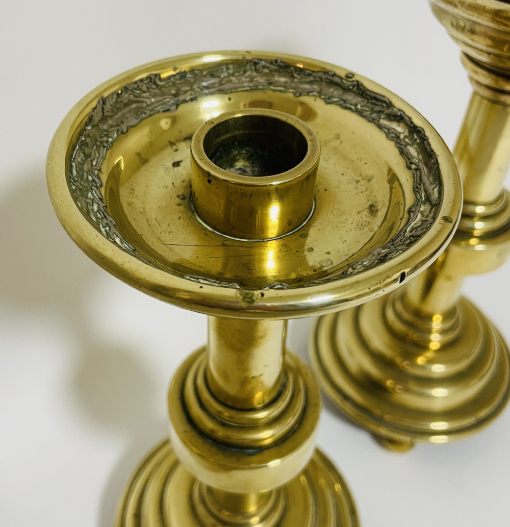Pair of Victorian Brass Altar Candlesticks View V