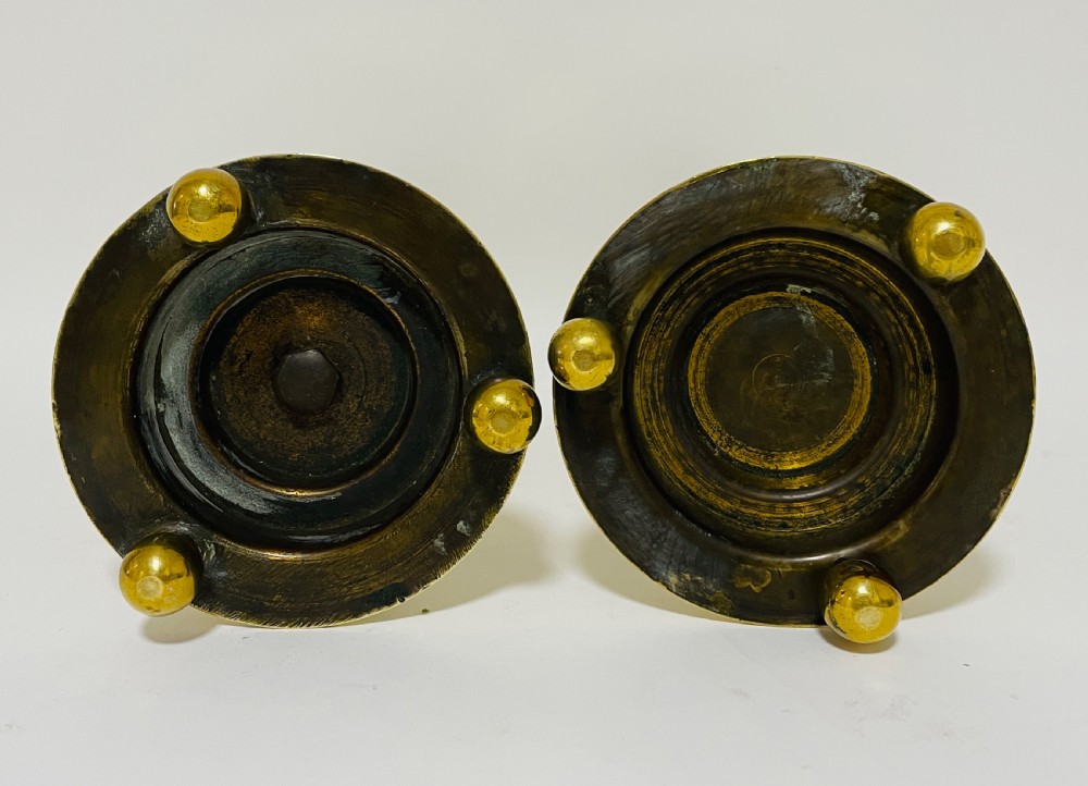 Pair of Victorian Brass Altar Candlesticks View X