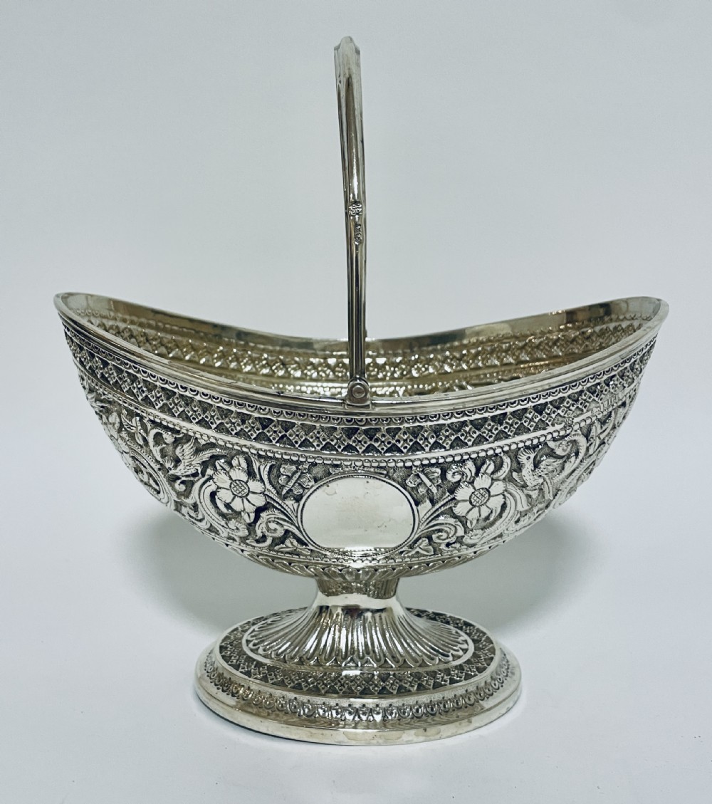 Victorian Solid Silver Swing Handle Sugar Basket