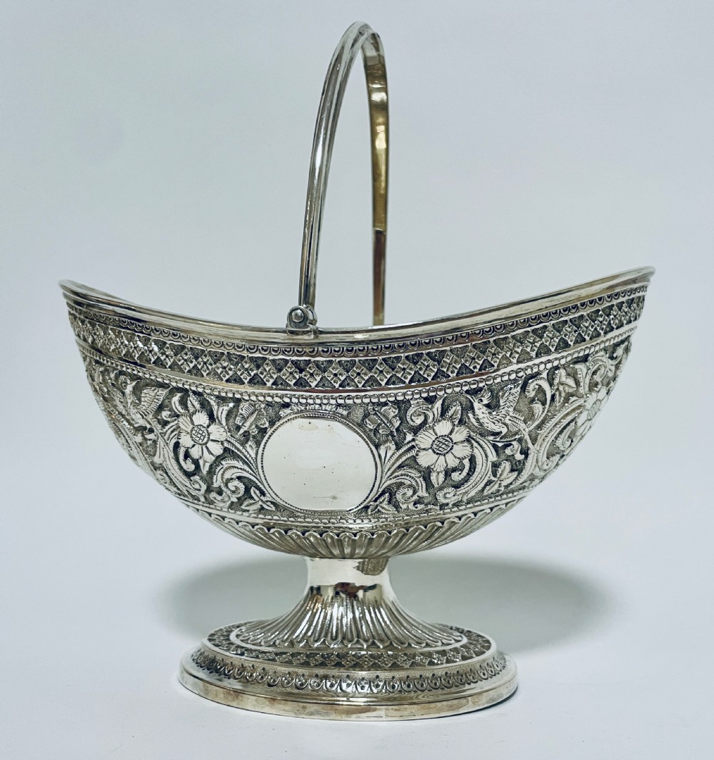 Victorian Solid Silver Swing Handle Sugar Basket View VI
