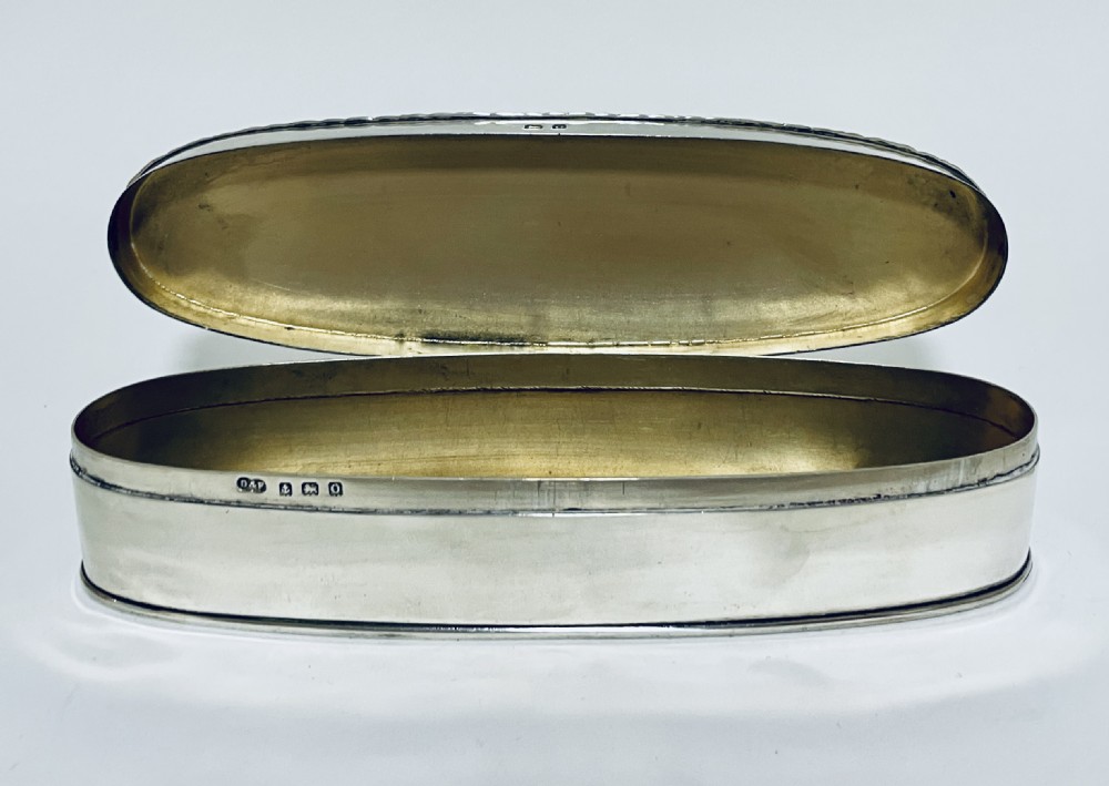Antique Solid Silver Oval Dressing Table Box View X