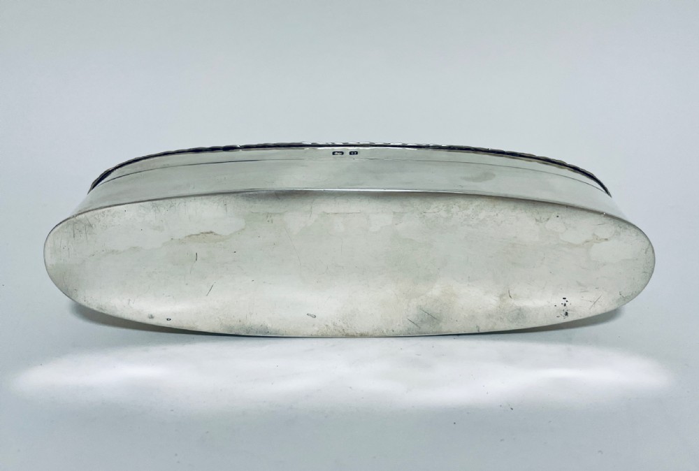 Antique Solid Silver Oval Dressing Table Box View XIII