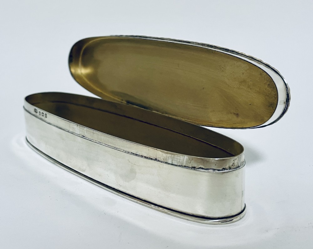 Antique Solid Silver Oval Dressing Table Box View XIV