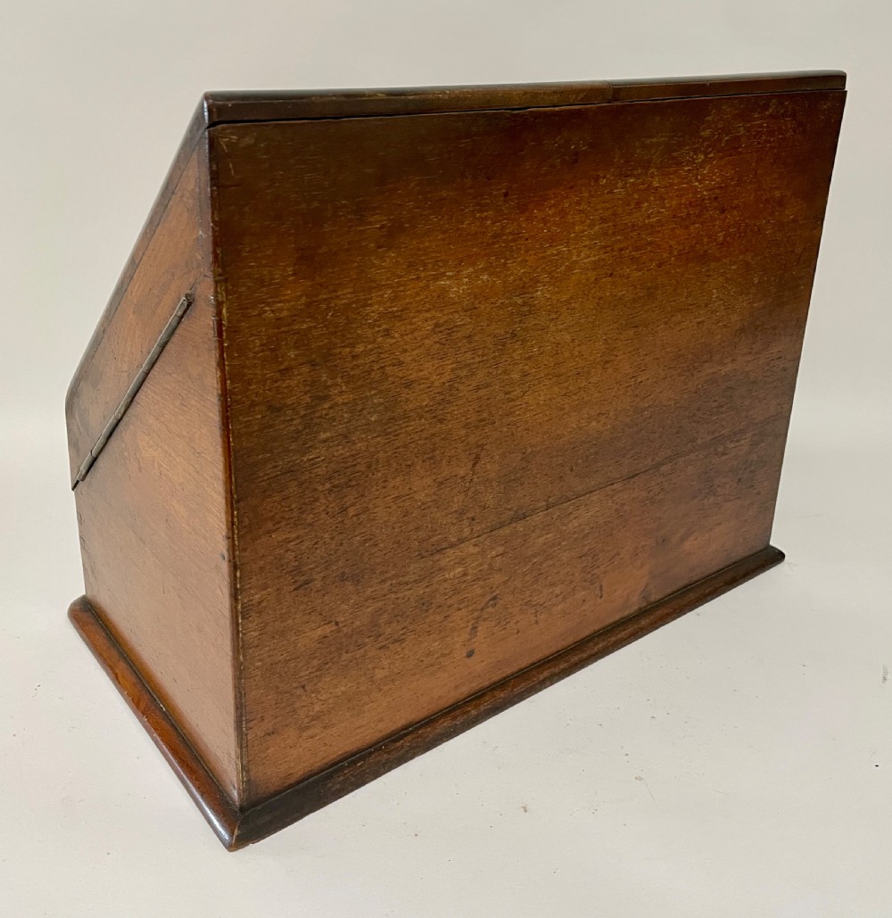 Antique Burr Walnut Desktop Stationery Cabinet Box View VI