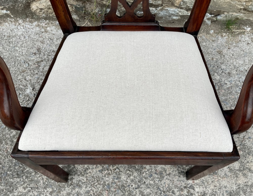 Antique Georgian Mahogany Carver Chair View X