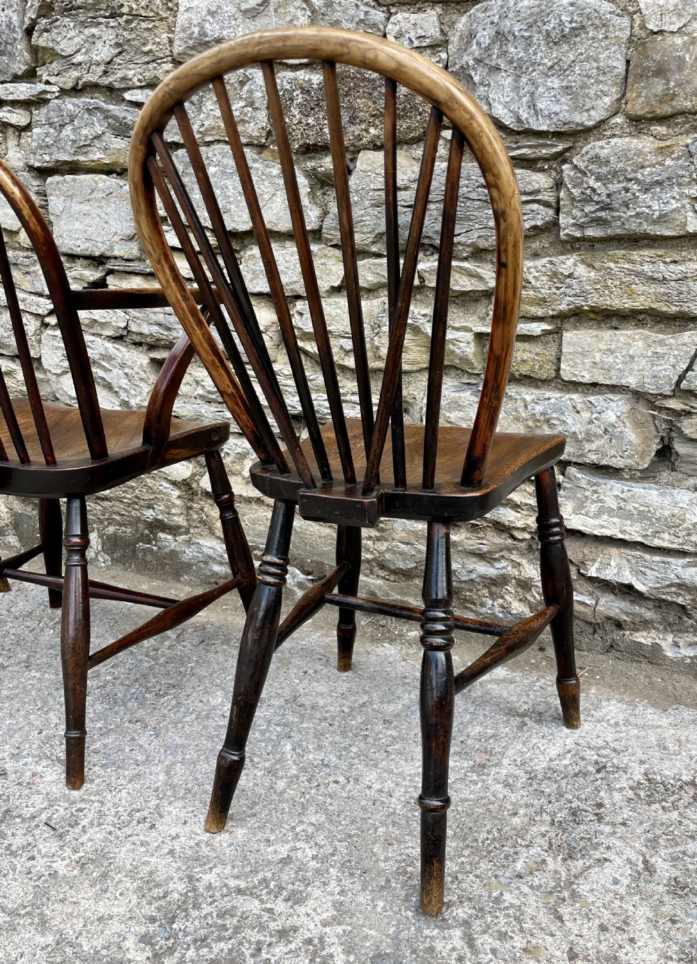 Trio of Early Stick Back Country Chairs View VII