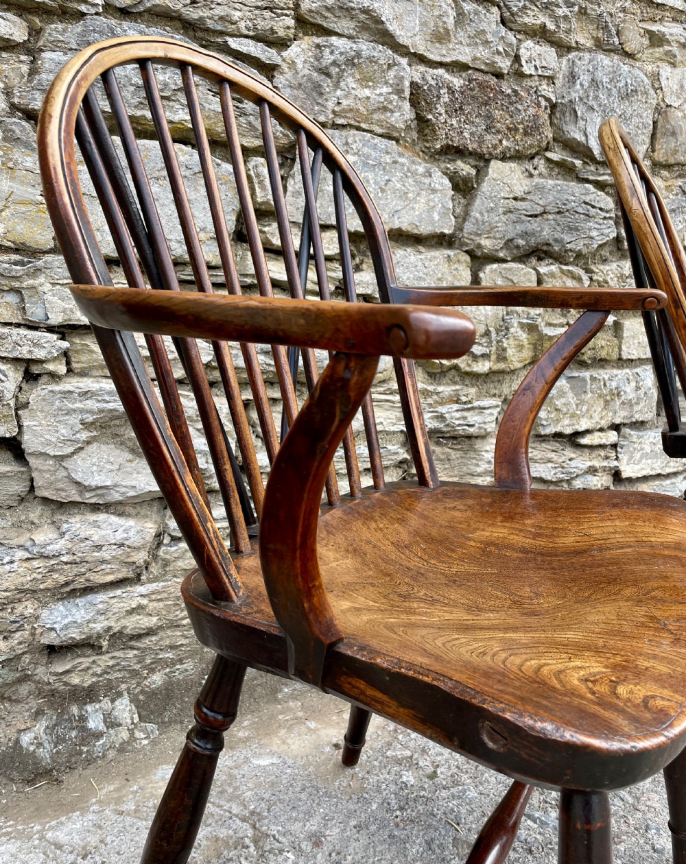 Trio of Early Stick Back Country Chairs View XIII