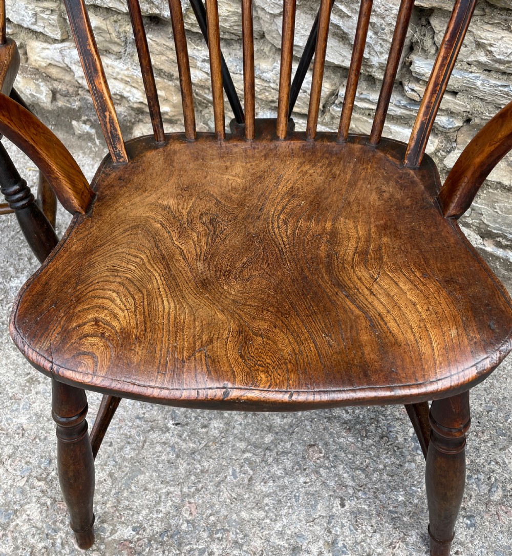 Trio of Early Stick Back Country Chairs View XIV