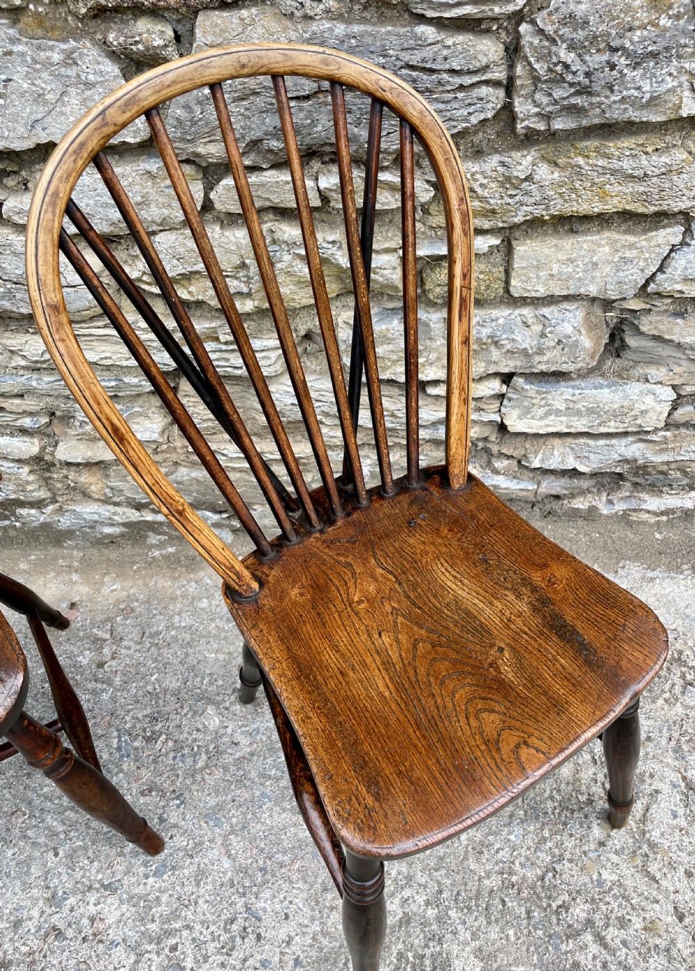 Trio of Early Stick Back Country Chairs View XVI