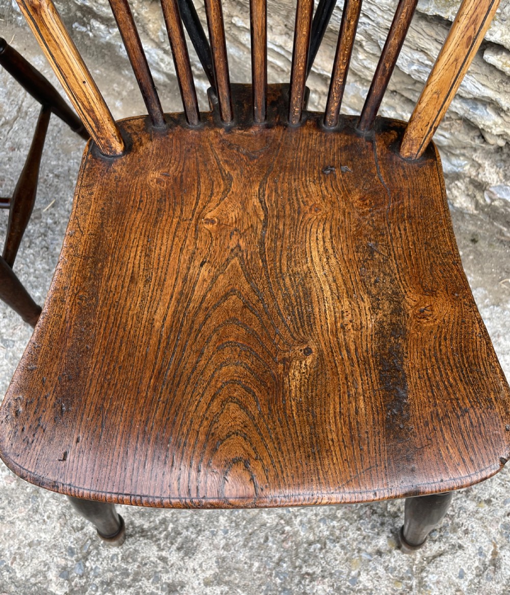 Trio of Early Stick Back Country Chairs View XVII