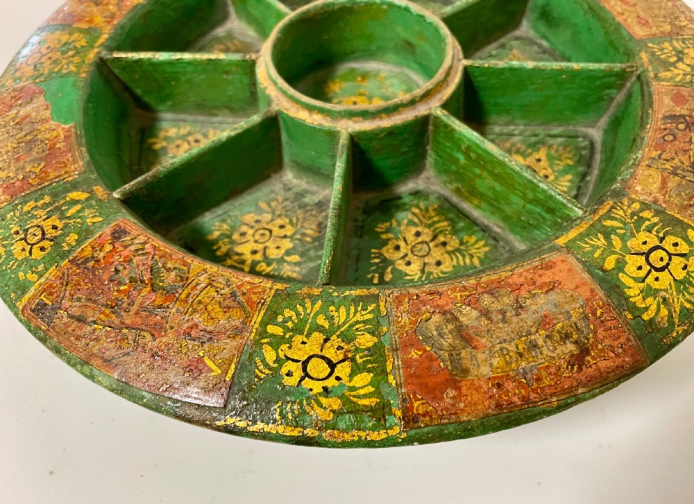 Antique Regency Pope Joan Game Wheel View VIII