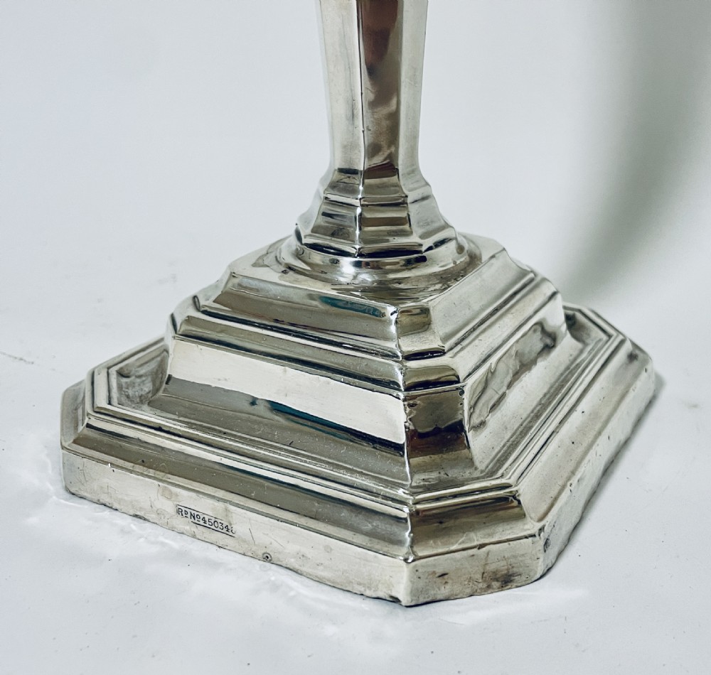 Large Antique Silver Candlestick View IV