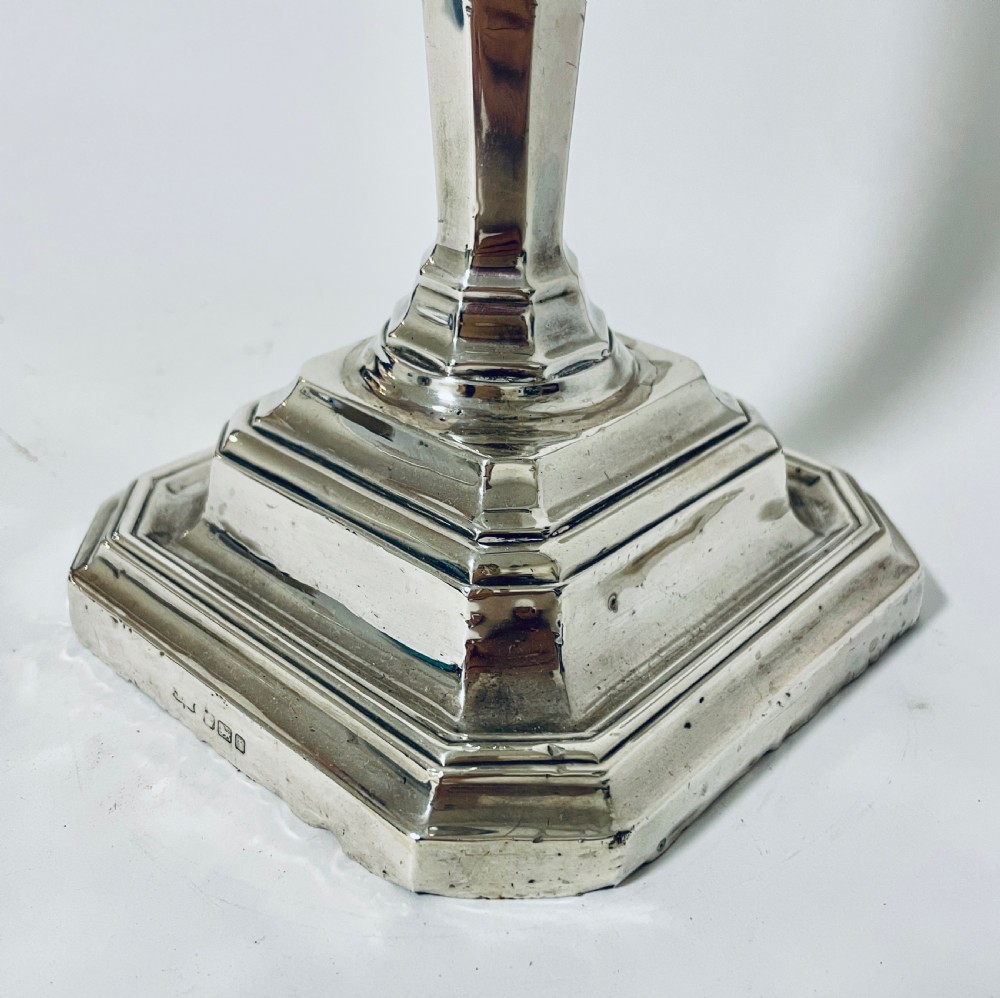 Large Antique Silver Candlestick View IX