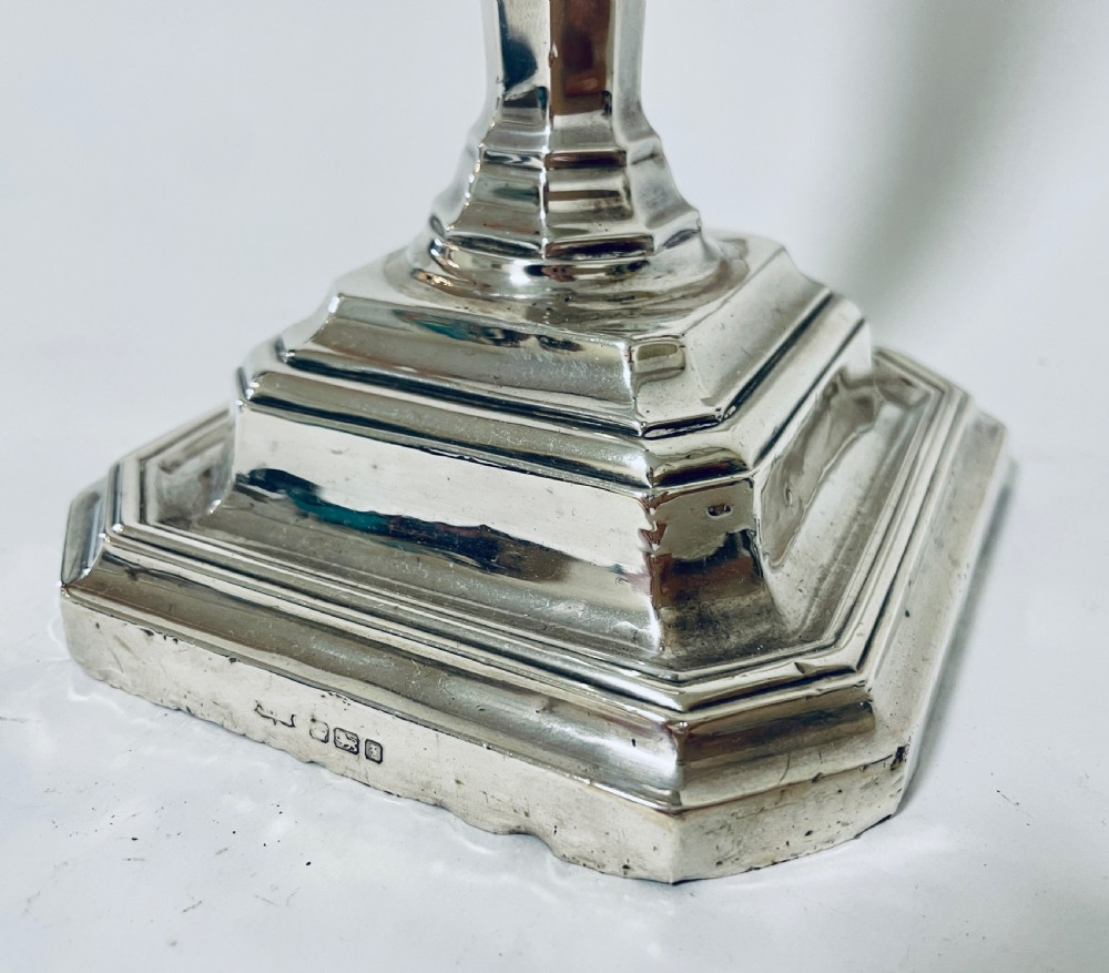 Large Antique Silver Candlestick View XI