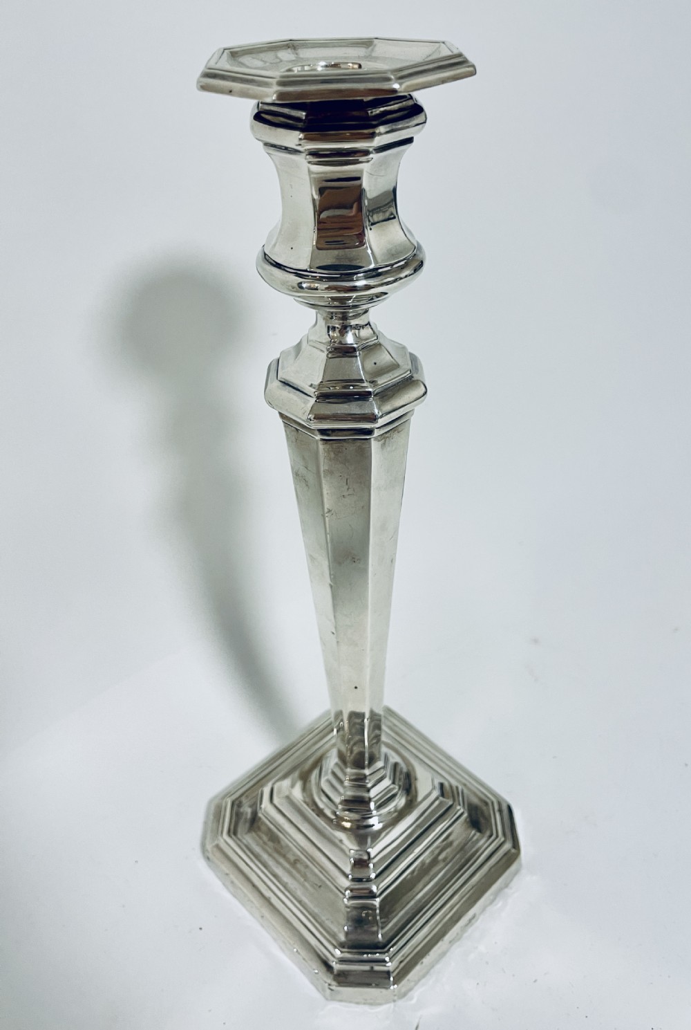 Large Antique Silver Candlestick View XIII
