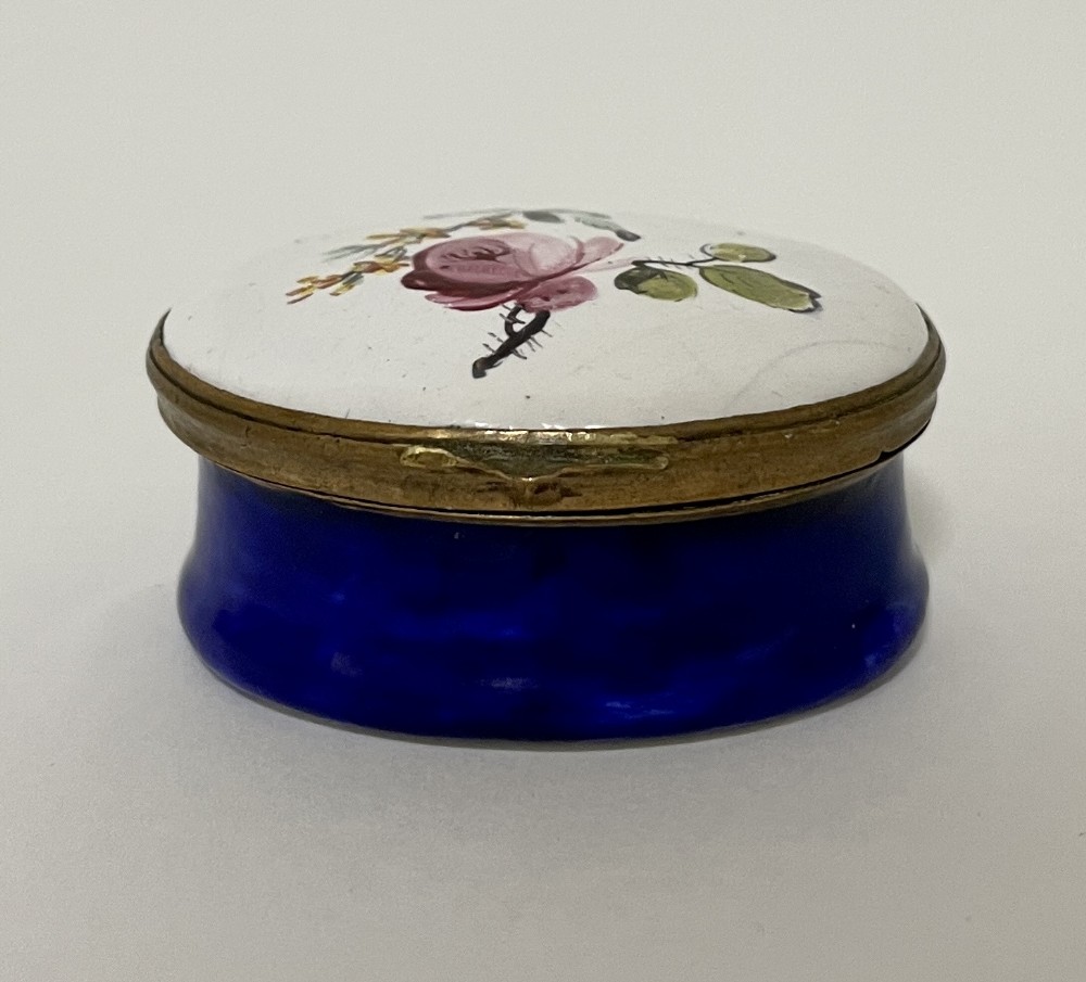 18th Century Georgian Bilston Enamel Mirrored Patch Box