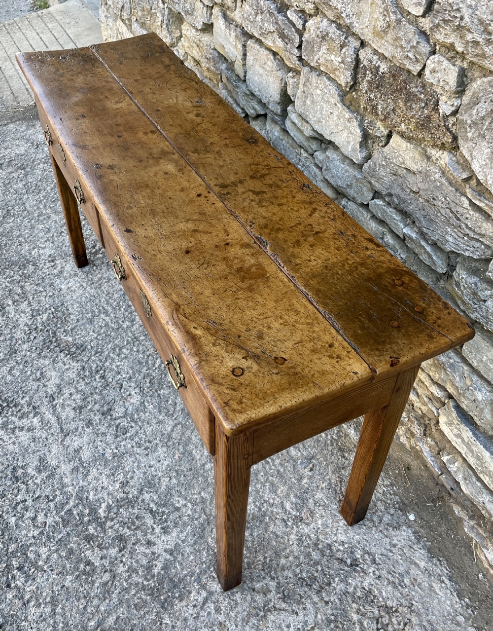 Antique Sycamore and Elm Dresser Base View V