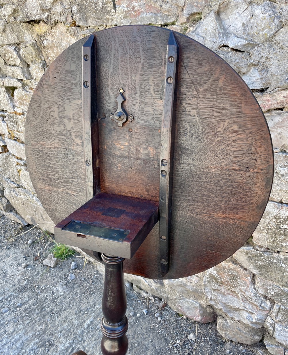 Georgian Oak Tilt Top Wine Table View XI