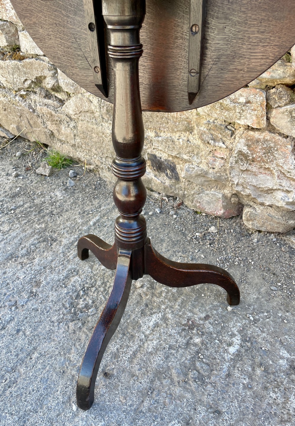 Georgian Oak Tilt Top Wine Table View XII