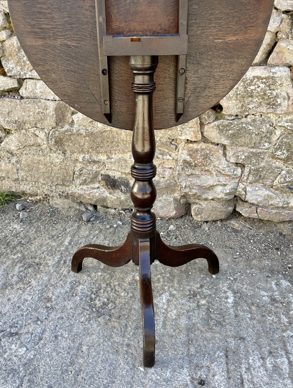 Georgian Oak Tilt Top Wine Table View XIII
