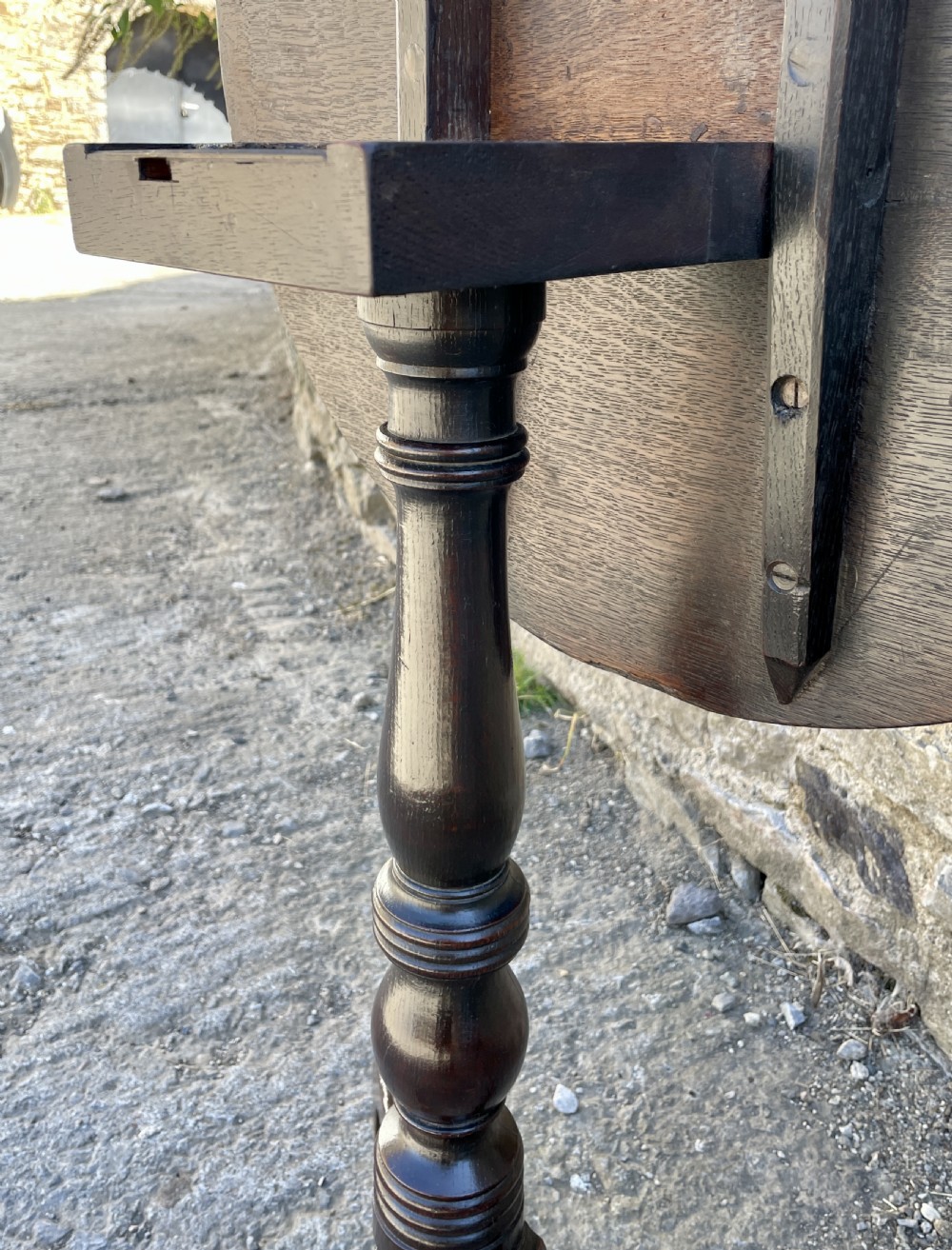 Georgian Oak Tilt Top Wine Table View XV
