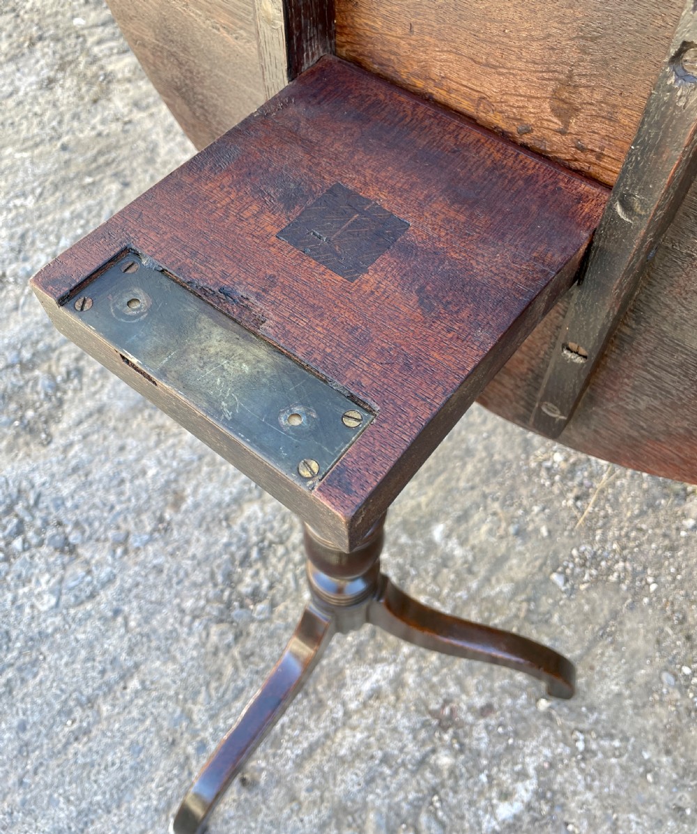 Georgian Oak Tilt Top Wine Table View XVI