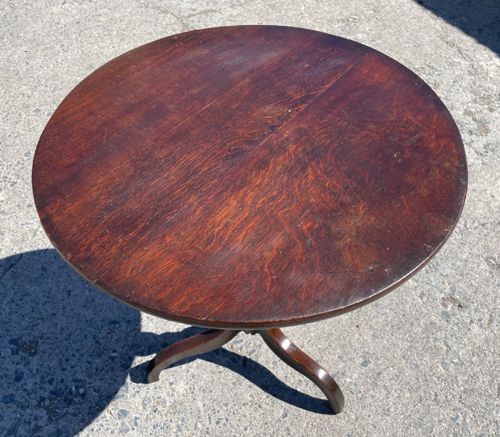 Georgian Oak Tilt Top Wine Table View XIX