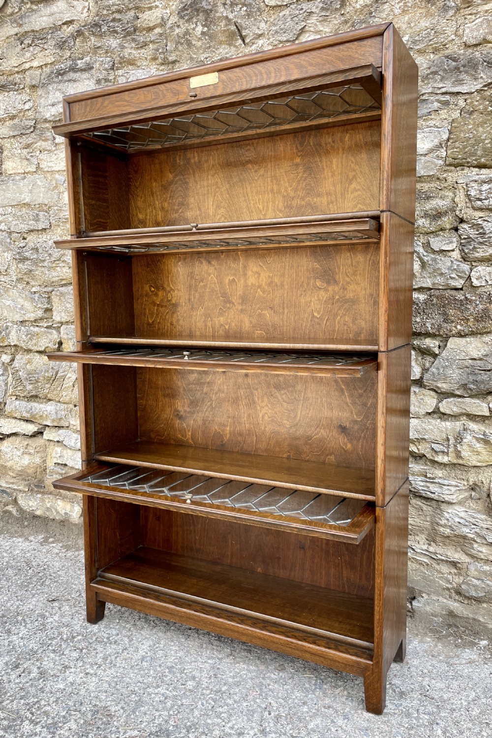 Antique Stacking Oak Bookcase by Gumm View XXII