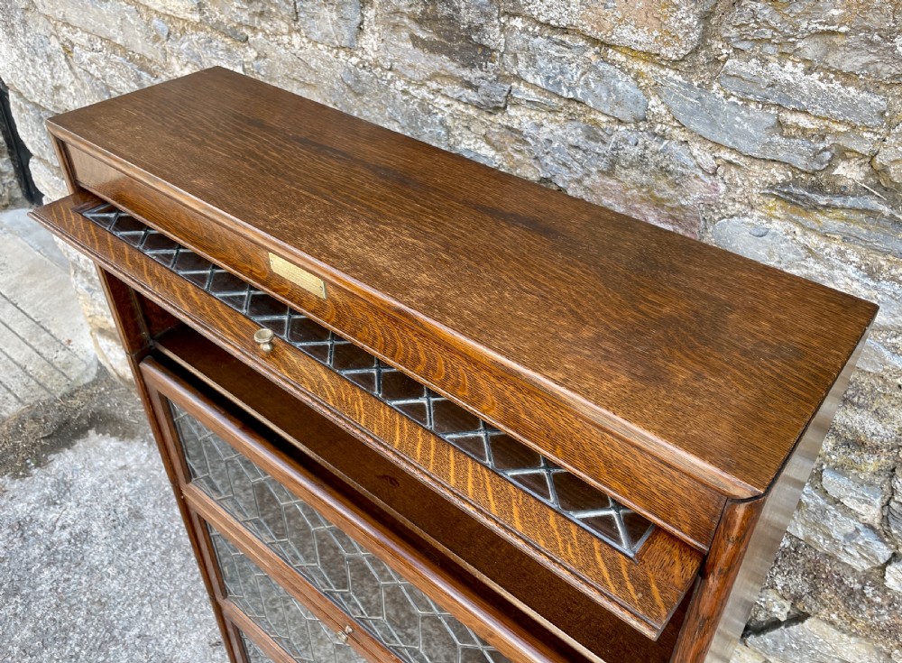 Antique Stacking Oak Bookcase by Gumm View XXIV
