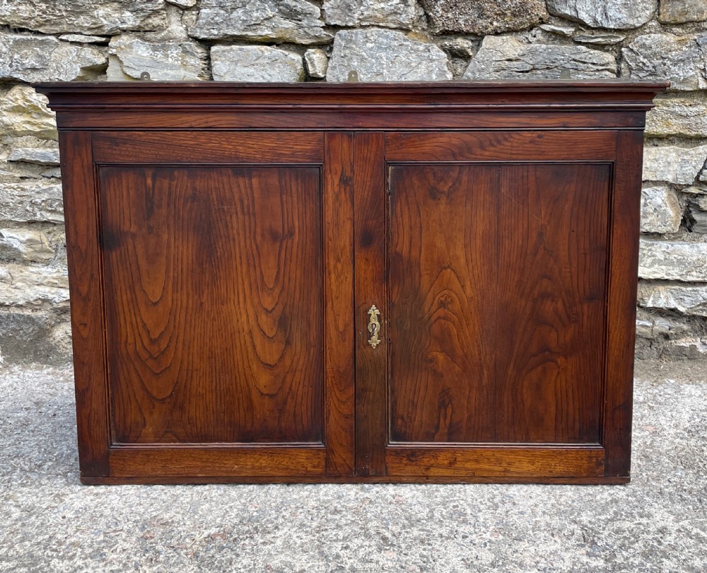 Antique Georgian Elm Hanging Wall Cupboard