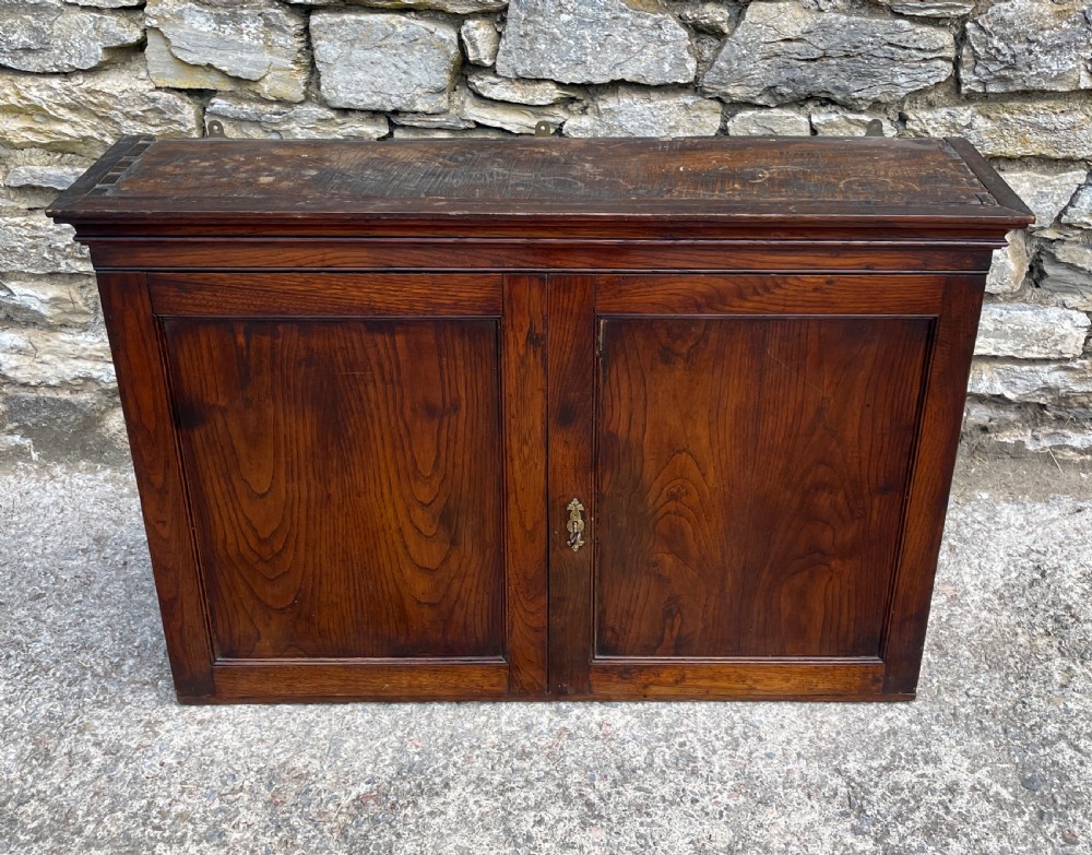 Antique Georgian Elm Hanging Wall Cupboard View VI