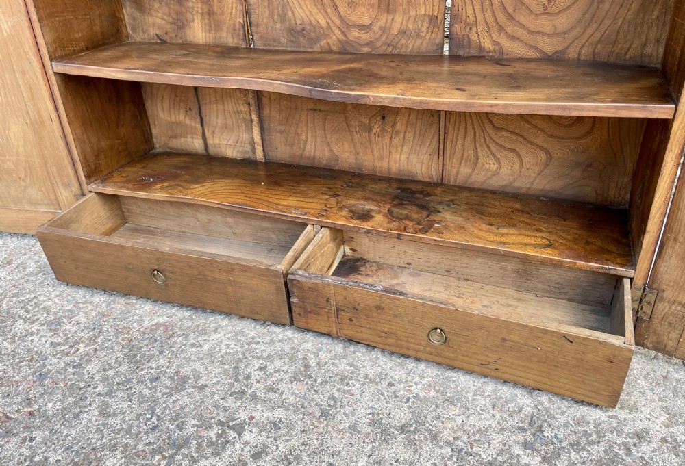 Antique Georgian Elm Hanging Wall Cupboard View XIX