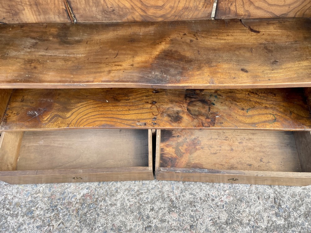 Antique Georgian Elm Hanging Wall Cupboard View XX