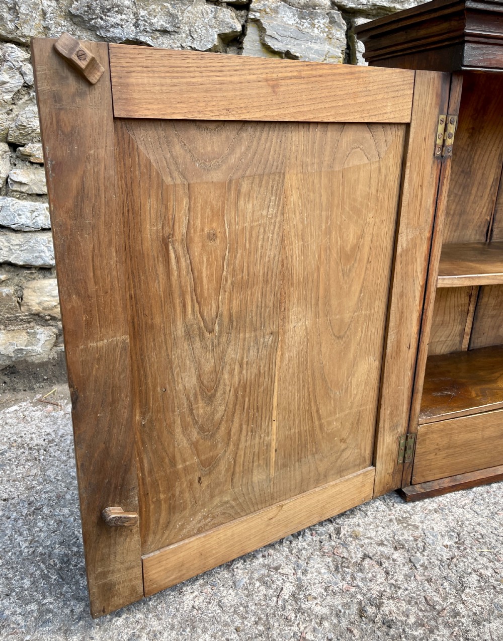 Antique Georgian Elm Hanging Wall Cupboard View XXIV
