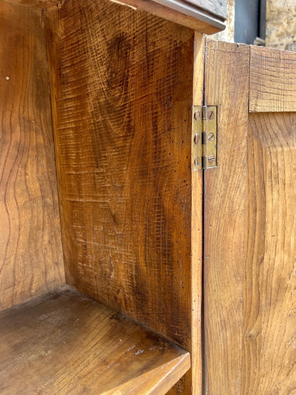 Antique Georgian Elm Hanging Wall Cupboard View XXV