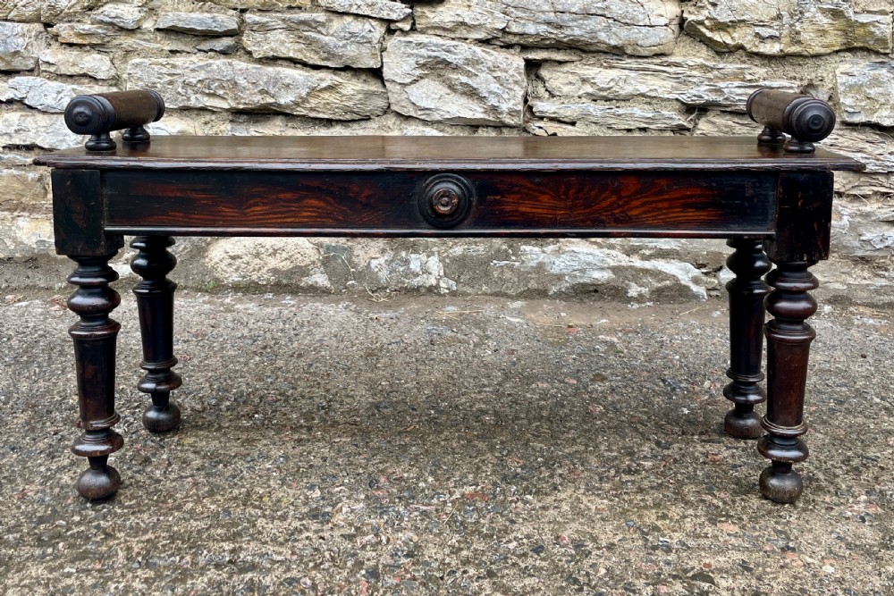 Antique Victorian Oak Window Bench View II