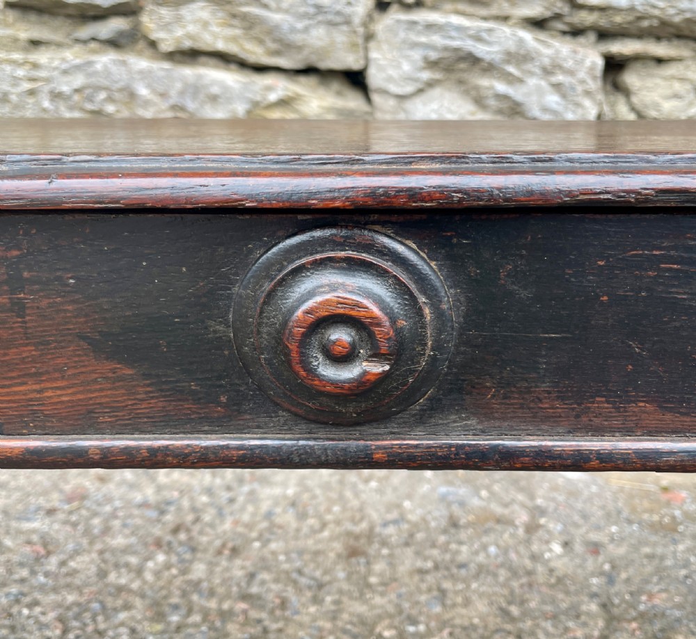 Antique Victorian Oak Window Bench View XI
