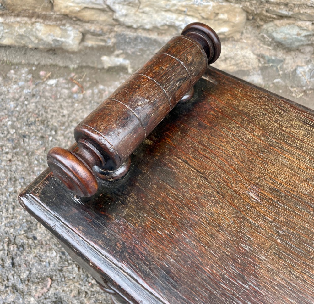 Antique Victorian Oak Window Bench View XIII