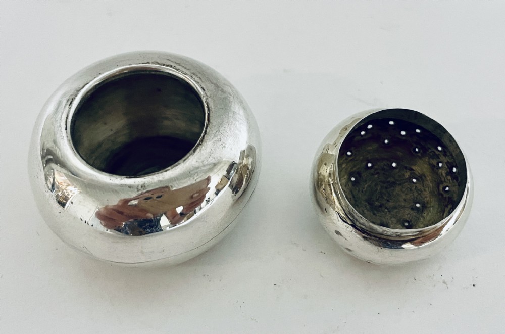 Small Antique Solid Silver Novelty Pepper Pot Shaker View VIII