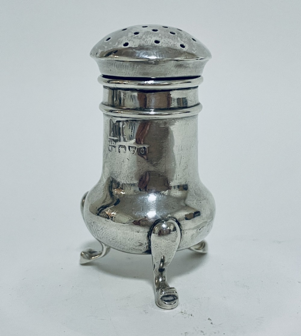 Antique Solid Silver Pepper Pot Shaker Pepperette