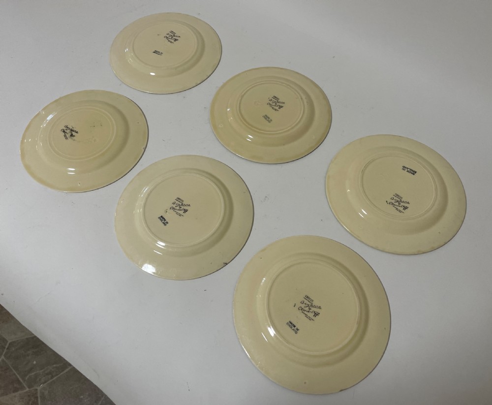 Set of 6 Clarice Cliff Crocus Side Plates View XI