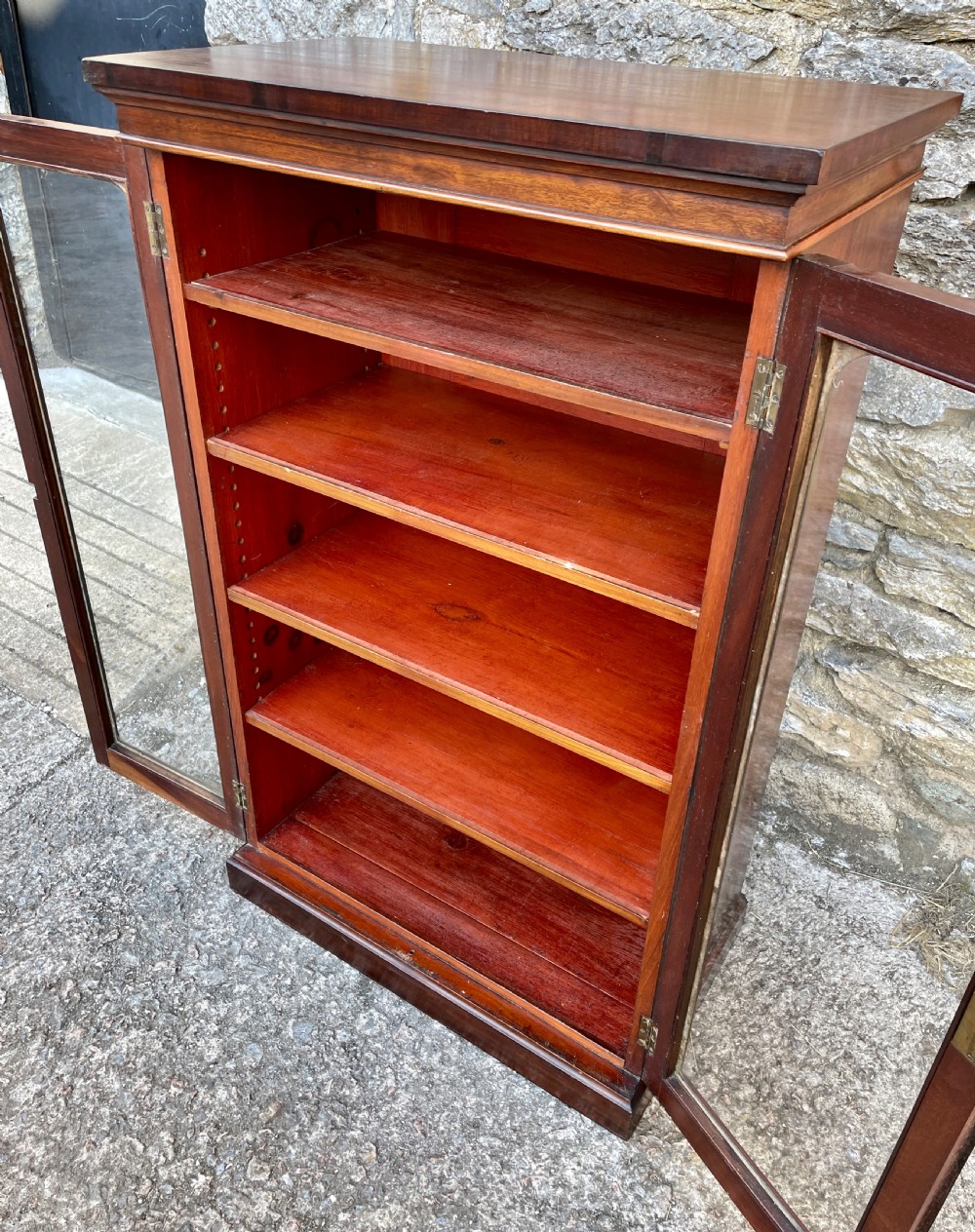Antique Mahogany Glazed Cabinet View XI