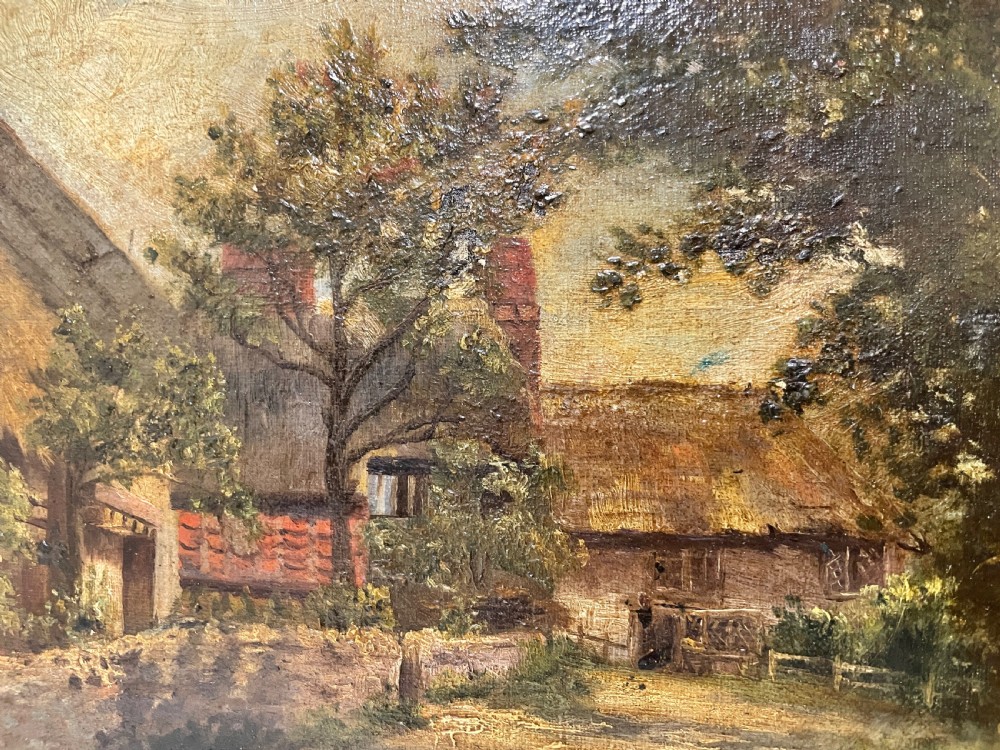 Decorative Countryside Oil on Canvas Painting of Bramber View VI