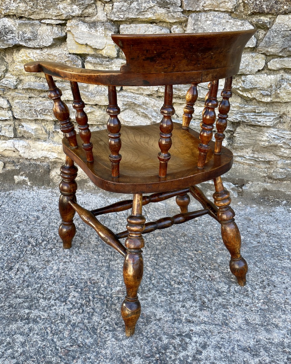 Antique Elm Captains Chair View VII