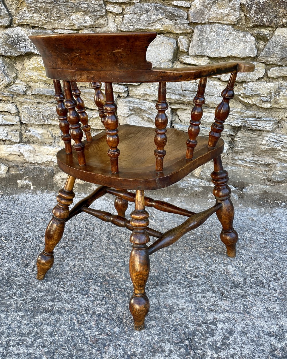 Antique Elm Captains Chair View IX