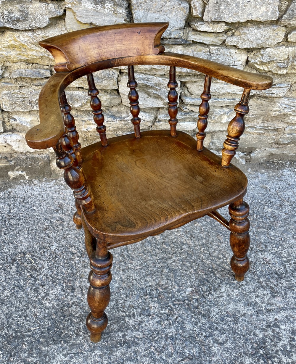 Antique Elm Captains Chair View XII
