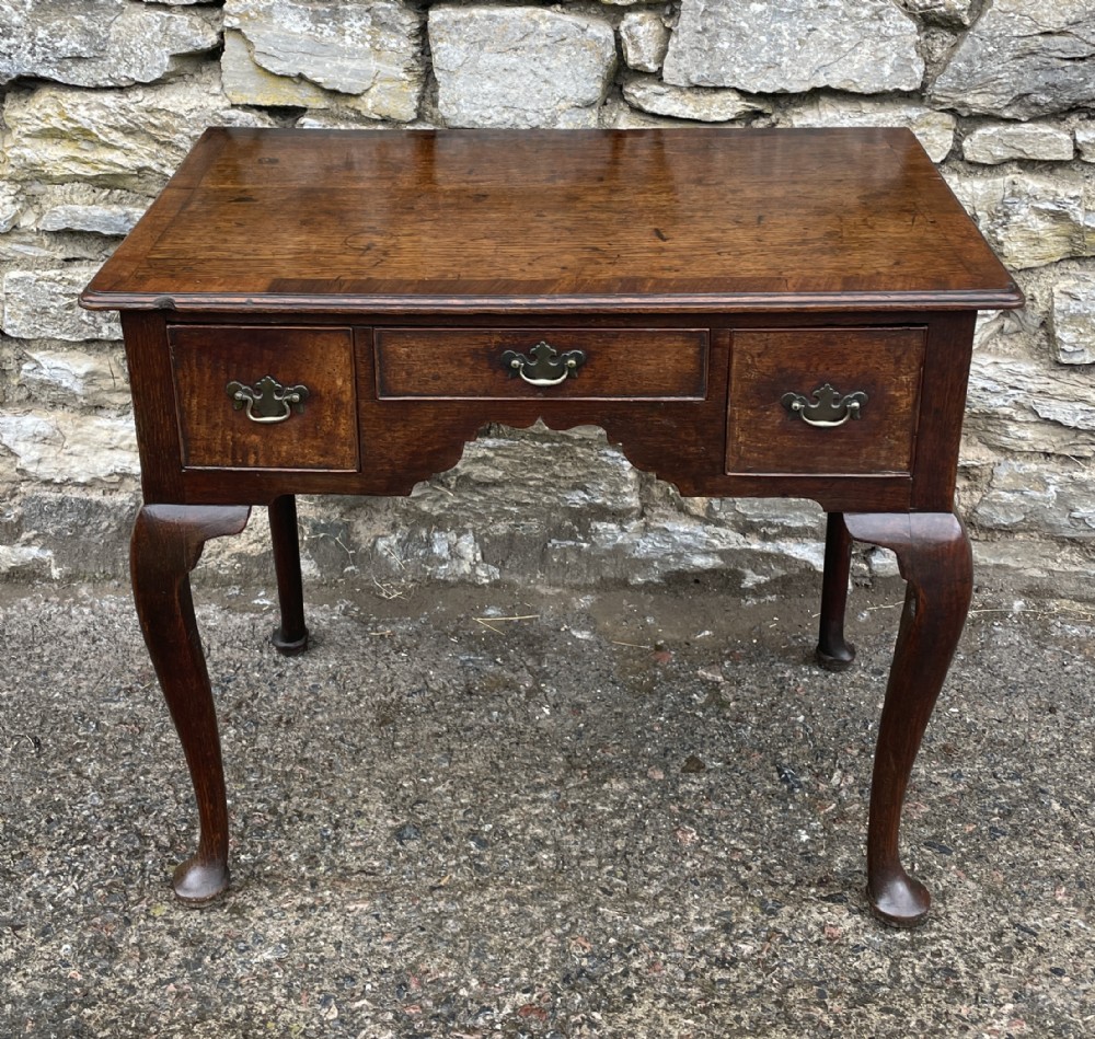 18th Century Georgian Oak Crossbanded Lowboy