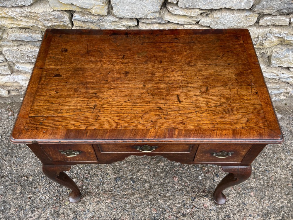 18th Century Georgian Oak Crossbanded Lowboy View V